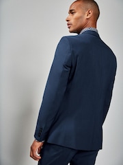 Bright Blue Slim Fit Stretch Tonic Suit: Jacket - Image 4 of 8