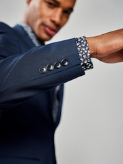 Bright Blue Slim Fit Stretch Tonic Suit: Jacket - Image 6 of 8