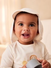 White Crinkle Baby Legionaire Hat - Image 1 of 5