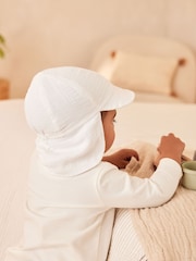 White Crinkle Baby Legionaire Hat - Image 2 of 5