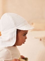 White Crinkle Baby Legionaire Hat - Image 3 of 5