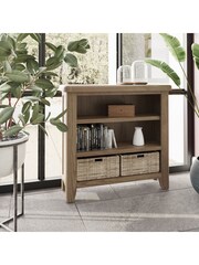 K Interiors Smoked Oak Embleton Solid Wood Small Bookcase - Image 1 of 6