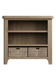 K Interiors Smoked Oak Embleton Solid Wood Small Bookcase - Image 3 of 6