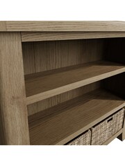 K Interiors Smoked Oak Embleton Solid Wood Small Bookcase - Image 4 of 6
