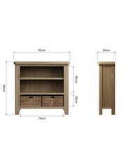 K Interiors Smoked Oak Embleton Solid Wood Small Bookcase - Image 6 of 6