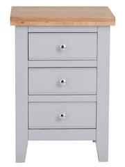 K Interiors Grey Oak Windsor Solid Wood Large Bedside Cabinet - Image 2 of 5