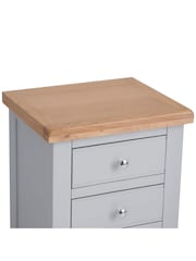 K Interiors Grey Oak Windsor Solid Wood Large Bedside Cabinet - Image 4 of 5