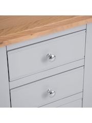 K Interiors Grey Oak Windsor Solid Wood Large Bedside Cabinet - Image 5 of 5