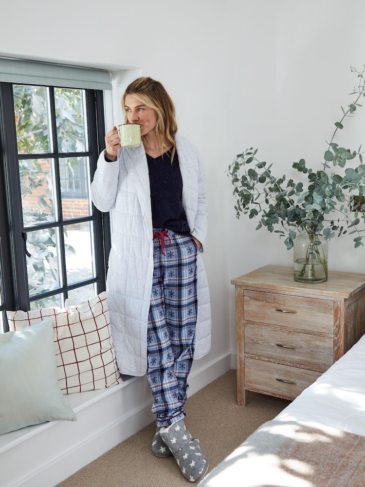 FatFace Blue Eva Snowflake Pyjama Trousers - Image 1 of 5