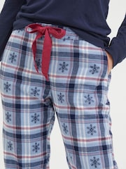 FatFace Blue Eva Snowflake Pyjama Trousers - Image 4 of 5