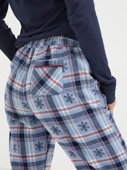 FatFace Blue Eva Snowflake Pyjama Trousers - Image 5 of 5