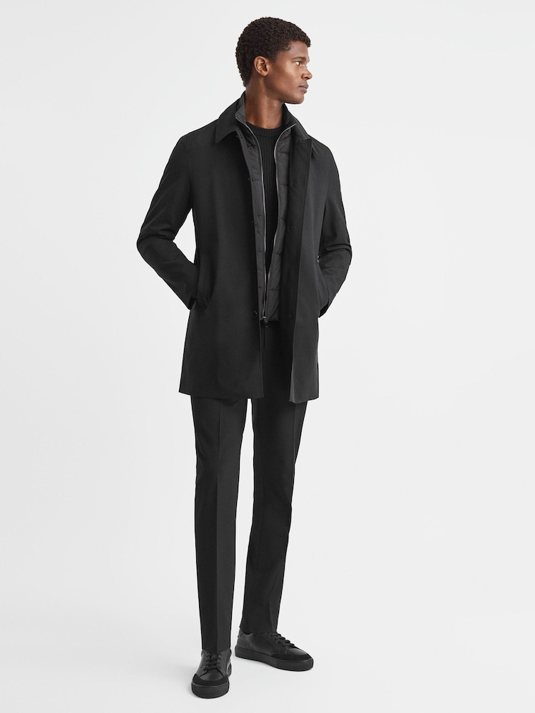Reiss Black Perrin Jacket With Removable Funnel-Neck Insert - Image 1 of 1