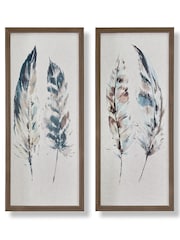 Art For The Home Set of 2 Natural Painterly Feathers Wall Art - Image 2 of 4
