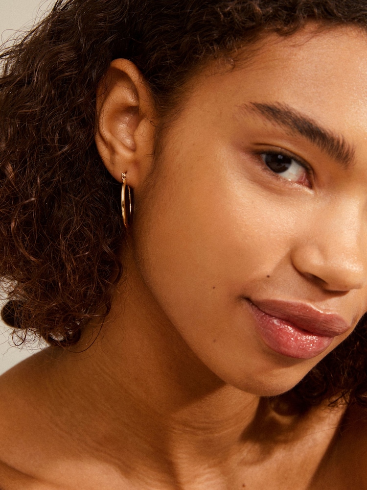 PILGRIM Gold Layla Creole Hoop Plated Earrings - Image 1 of 3