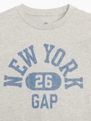 Gap Grey New York Logo Graphic Long-Sleeve T-Shirt (4-13yrs) - Image 3 of 3