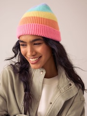 Little Bird Multi Pastel Rainbow Beanie - Image 2 of 4