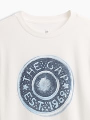 Gap White Logo Graphic Long-Sleeve T-Shirt (4-13yrs) - Image 3 of 3