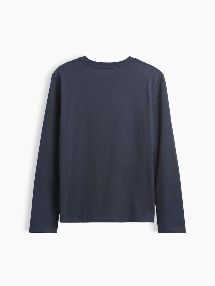 Gap Navy Logo Graphic Long-Sleeve T-Shirt (4-13yrs) - Image 2 of 3 Gap Navy Logo Graphic Long-Sleeve T-Shirt (4-13yrs) - Image 2 of 3