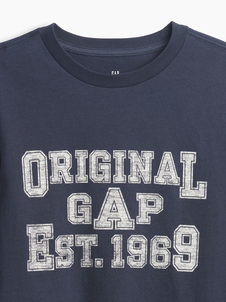Gap Navy Logo Graphic Long-Sleeve T-Shirt (4-13yrs) - Image 3 of 3 Gap Navy Logo Graphic Long-Sleeve T-Shirt (4-13yrs) - Image 3 of 3