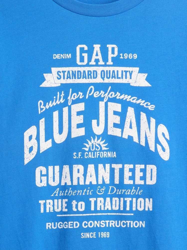 Gap Blue Logo Graphic Long-Sleeve T-Shirt (4-13yrs) - Image 3 of 3 Gap Blue Logo Graphic Long-Sleeve T-Shirt (4-13yrs) - Image 3 of 3