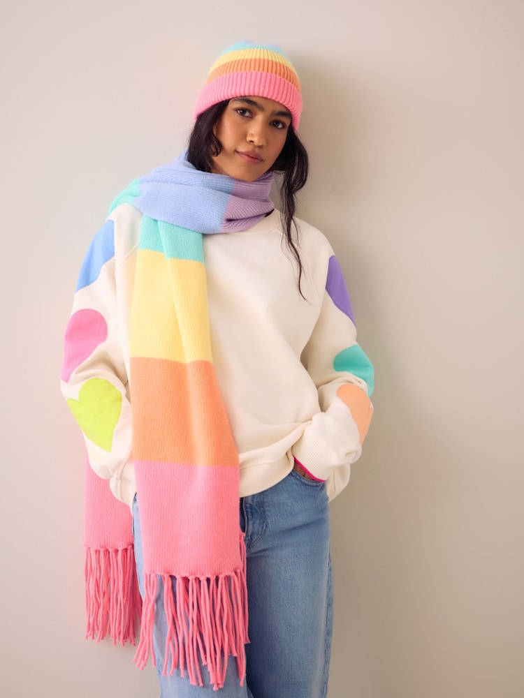 Little Bird Multi Pastel Rainbow Tassel Scarf - Image 1 of 4 Little Bird Multi Pastel Rainbow Tassel Scarf - Image 1 of 4