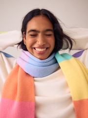 Little Bird Multi Pastel Rainbow Tassel Scarf - Image 3 of 4