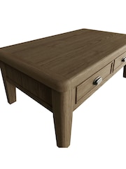 K Interiors Smoked Oak Embleton Solid Wood Large Coffee Table - Image 2 of 6