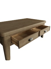 K Interiors Smoked Oak Embleton Solid Wood Large Coffee Table - Image 4 of 6