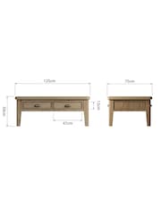 K Interiors Smoked Oak Embleton Solid Wood Large Coffee Table - Image 6 of 6