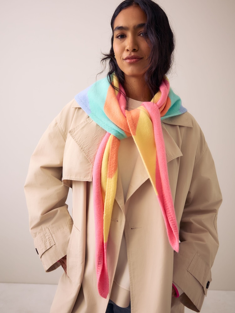 Little Bird Multi Pastel Rainbow Traingle Scarf - Image 2 of 5 Little Bird Multi Pastel Rainbow Traingle Scarf - Image 2 of 5