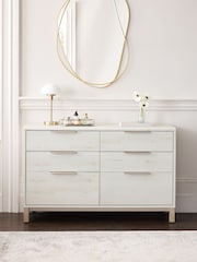 White Bronx Oak Effect 6 Drawer Chest of Drawers - Image 2 of 9