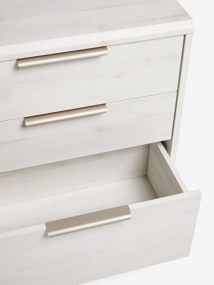 White Bronx Oak Effect 6 Drawer Chest of Drawers - Image 9 of 9