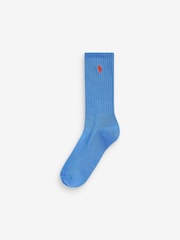 Polo Ralph Lauren Blue Cotton Crew Socks 6 Pack - Image 7 of 7
