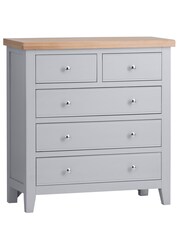 K Interiors Grey Oak Windsor Solid Wood 2 Over 3 Chest - Image 2 of 6