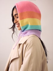 Little Bird Multi Pastel Rainbow Knitted Hoodie - Image 2 of 4