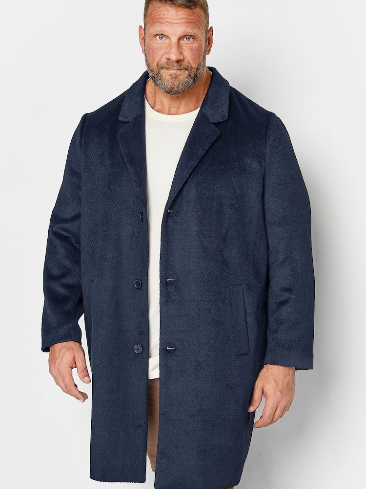 BadRhino Big & Tall Navy Blue Single Brested Coat - Image 1 of 3