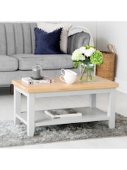 K Interiors Grey Oak Windsor Solid Wood Small Coffee Table - Image 1 of 5