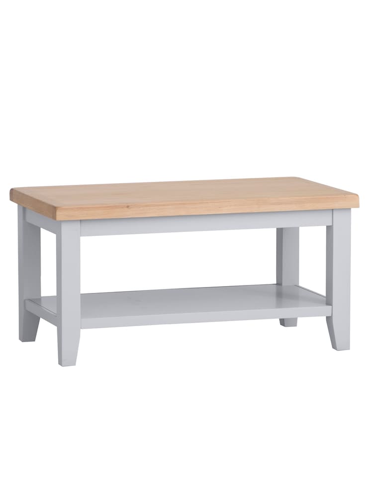 K Interiors Grey Oak Windsor Solid Wood Small Coffee Table - Image 2 of 5