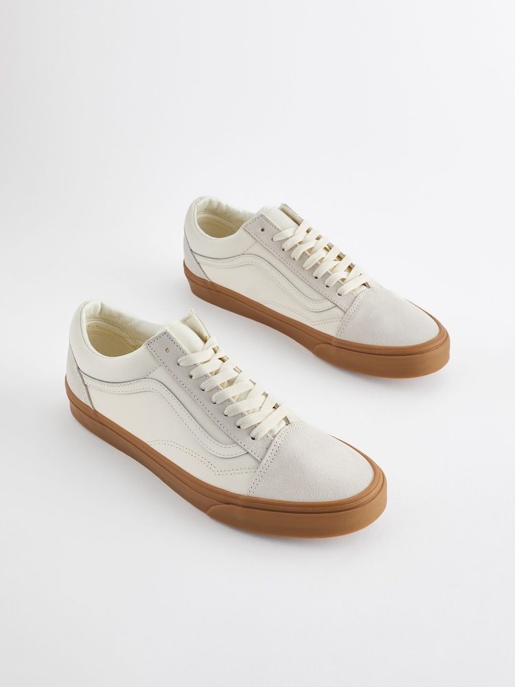 Kremowy - Męskie trampki na gumowej podeszwie Vans Old Skool - Image 1 of 6