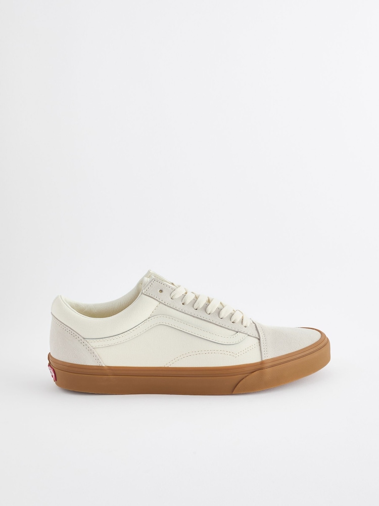 Kremowy - Męskie trampki na gumowej podeszwie Vans Old Skool - Image 2 of 6