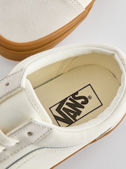 Kremowy - Męskie trampki na gumowej podeszwie Vans Old Skool - Image 4 of 6