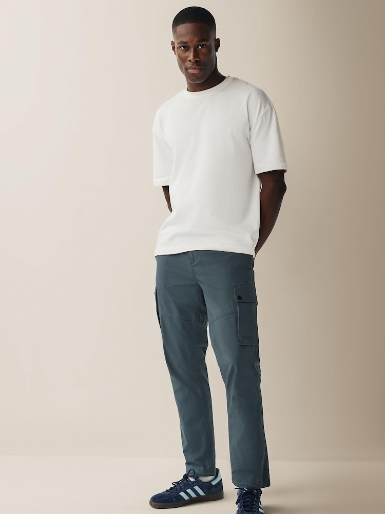 Blue Slim Lightweight Stretch Cargo Utility Trousers - Image 2 of 10