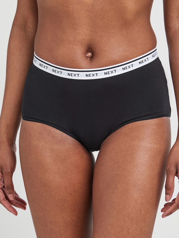 White/Black/Grey Midi Logo Knickers 4 Pack - Image 2 of 8
