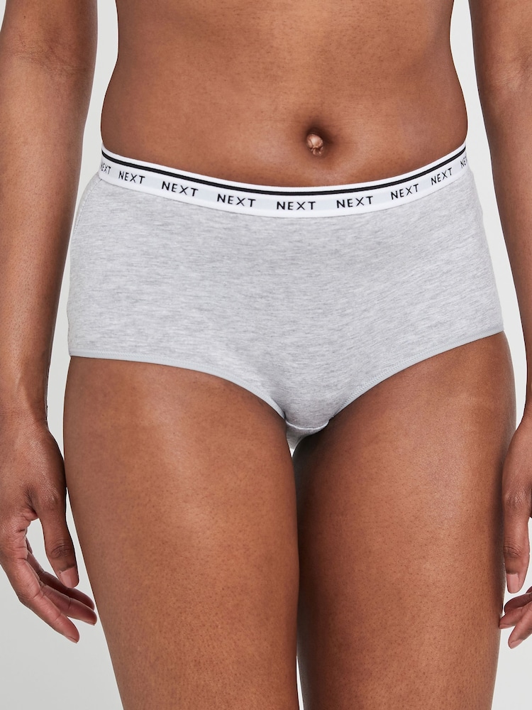 White/Black/Grey Midi Logo Knickers 4 Pack - Image 4 of 8