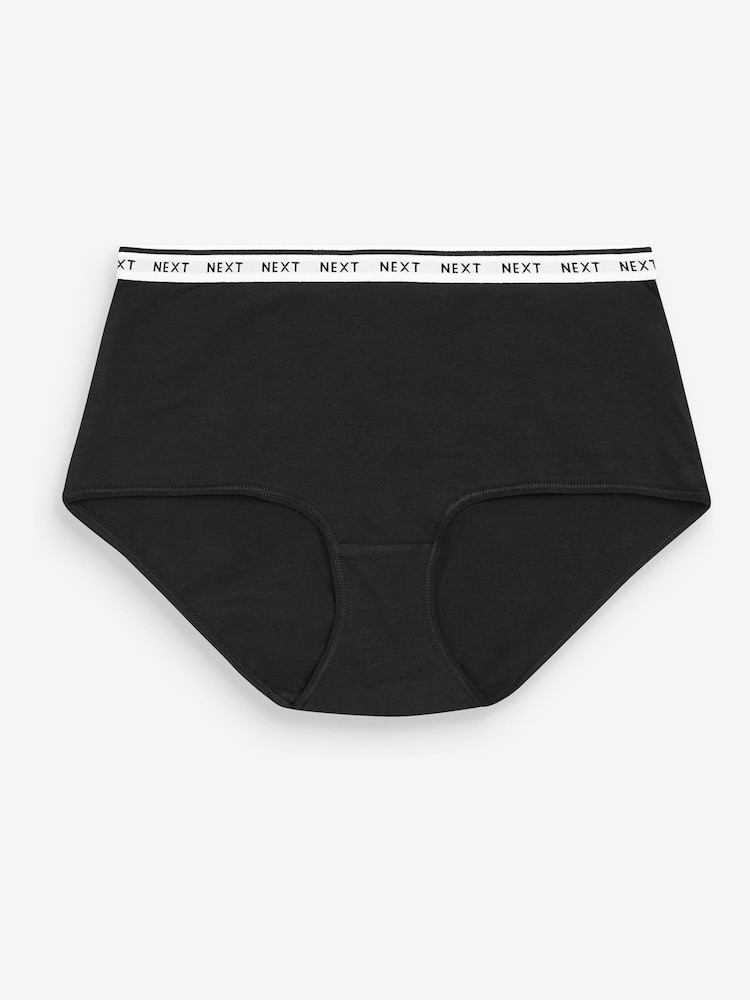 White/Black/Grey Midi Logo Knickers 4 Pack - Image 6 of 8