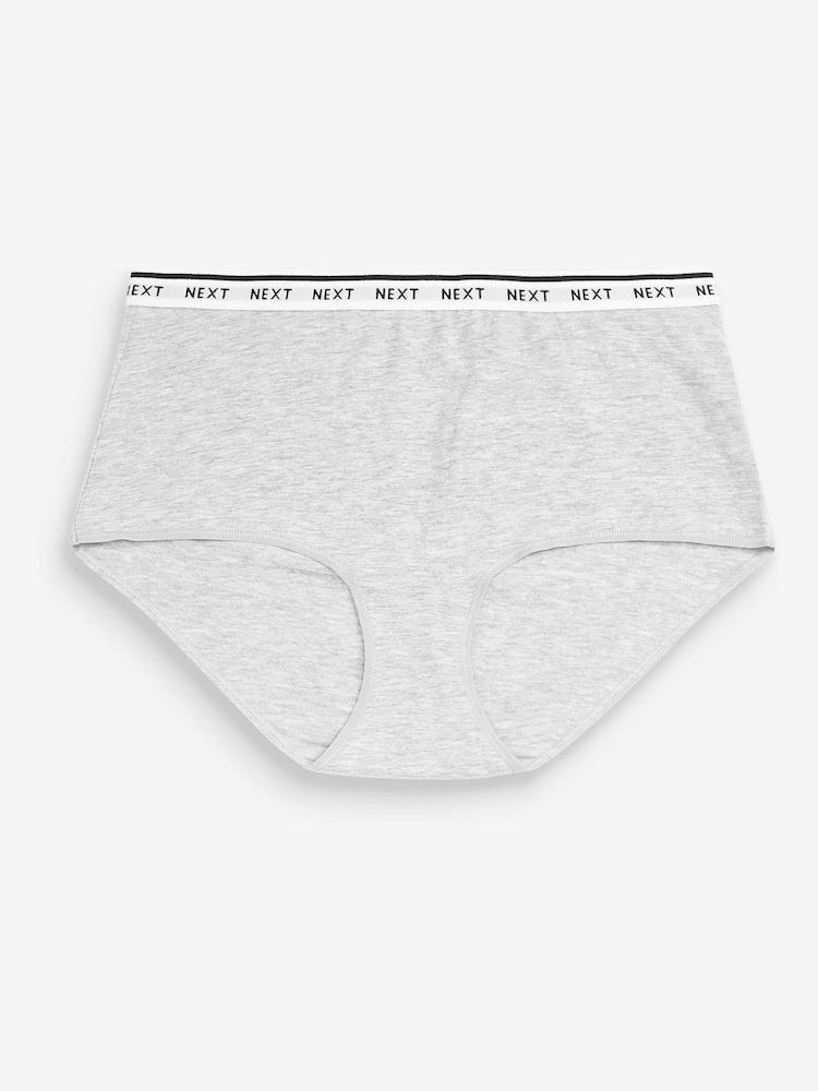 White/Black/Grey Midi Logo Knickers 4 Pack - Image 8 of 8