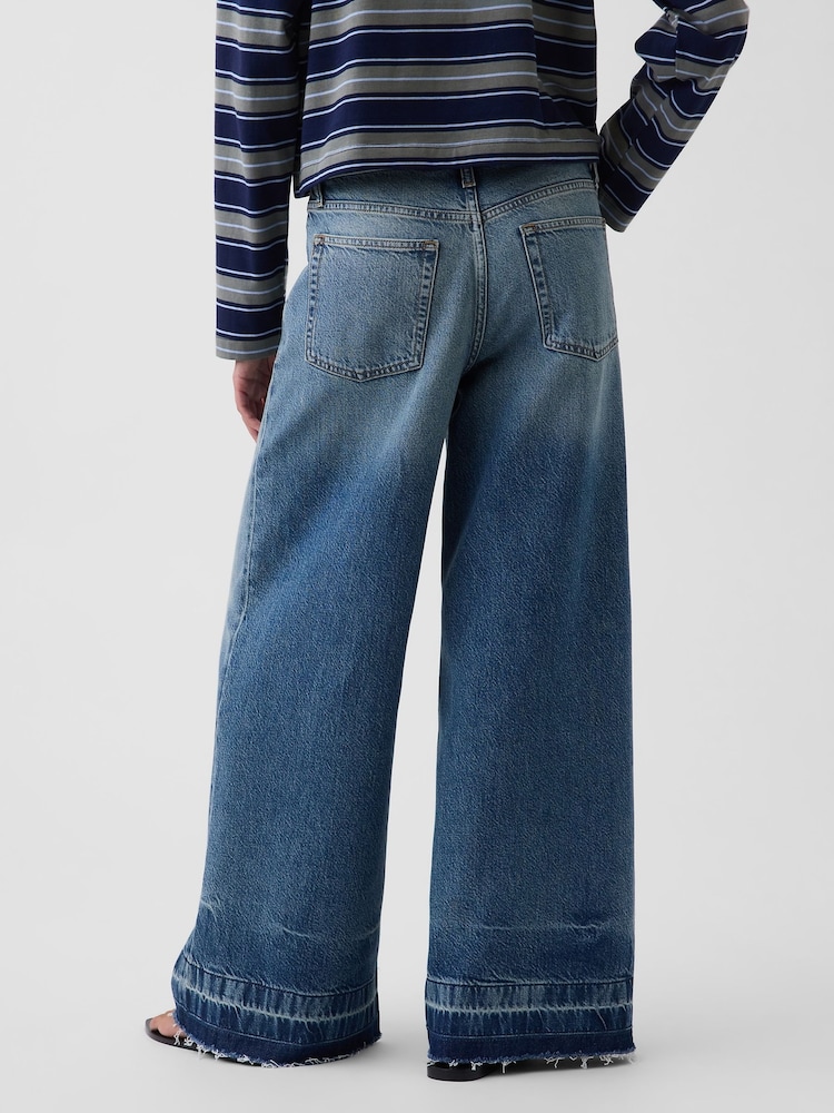 Gap Medium Wash Mid Rise Stripe Baggy Jeans - Image 2 of 5 Gap Medium Wash Mid Rise Stripe Baggy Jeans - Image 2 of 5