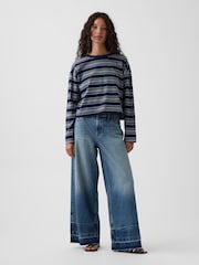 Gap Medium Wash Mid Rise Stripe Baggy Jeans - Image 4 of 5