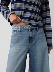Gap Medium Wash Mid Rise Stripe Baggy Jeans - Image 5 of 5