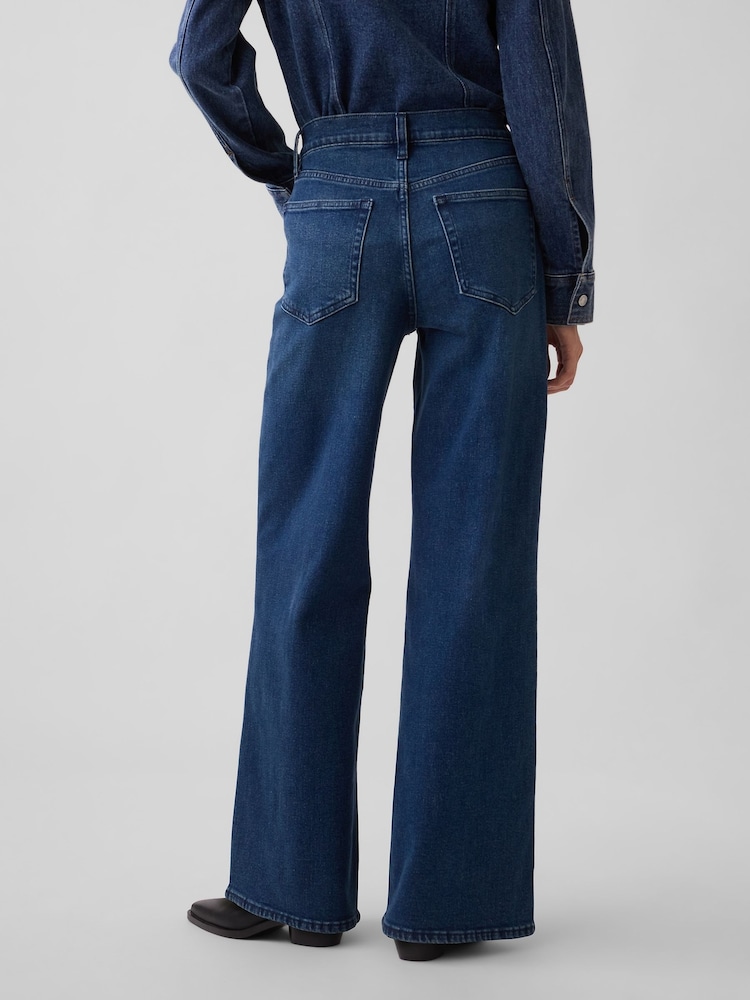 Gap Medium Wash High Waisted Stride Wide-Leg Jeans - Image 2 of 5